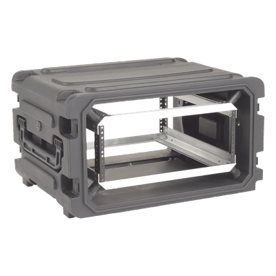 Gabinete Plástico Móvil con Amortiguador con Rack de 19", 4 Unidades. 