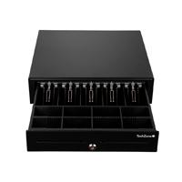 CAJON DE DINERO - TECHZONE - TZBE5B8M100 - COMPARTIMENTO PARA 5 BILLETES Y 8 MONEDAS - GAVETA REMOVIBLE - 3 SISTEMAS DE APERTURA - NEGRO