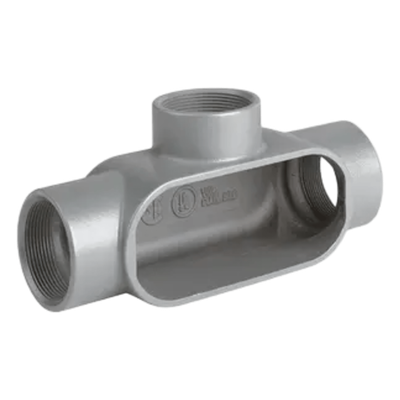 Caja Condulet Tipo T de 1-1/4" / Aluminio libre de Cobre/ NEMA 3 / Color Gris.