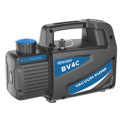 Bomba de Vacío General BV4C / Vacío Final 150 Micrones / Caudal 4 CFM (114 L/min) / Potencia 1/4 HP / Diseño Anti-Retroceso de Aceite / Montaje Superior del Motor / Válvula Antirretorno Integrada / Puerto 1/4 SAE