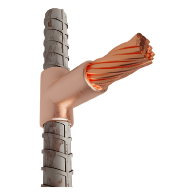 Molde para Soldadura exotemica para cable Horizontal cal. 4/0 a Varilla Corrugada Vertical de 1/2