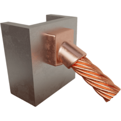 Molde para soldadura Exotérmica de superficie Vertical a cable 4 Awg en 45 Grados