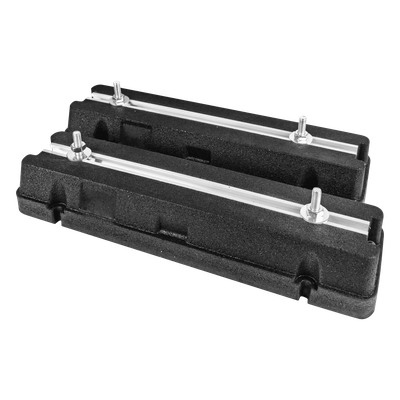 Kit de 2 Bases Antivibratorias para Minisplit / Carga 370 Kg / Canal Deslizante de Aluminio / Nivel Integrado / Caucho de Alta Resistencia