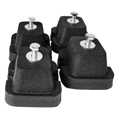 Kit de 4 Bases Antivibratorias para Minisplit / Carga 120 Kg / Montaje en Piso / Caucho de Alta Resistencia
