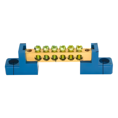 Terminal de CableadoTipo Puente / 6 Orificios / Tornillos M5 / PP Retardante a la Flama / 16 mm² / 80 A / 750 V CA