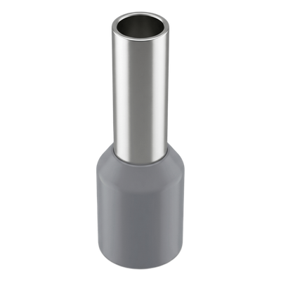Conector Ferrule | 12AWG  | 4mm²  | Conductor Latón Estañado | Aislamiento PVC Gris | 25 Piezas por Bolsa