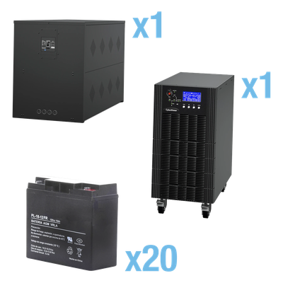 UPS Trifásico de 15 kVA/15 kW, Topología Online Doble Conversión, Voltaje de 208/220 Vca de L-L, Respaldo de 5 Minutos al 100% de Carga, Incluye Módulo y Banco de Baterías