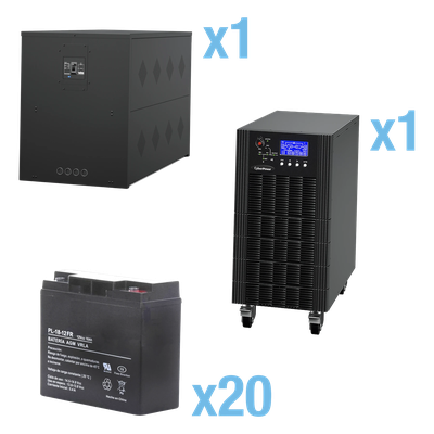 UPS Trifásico de 10 kVA/10 kW, Topología Online Doble Conversión, Voltaje de 208/220 Vca de L-L, Respaldo de 5 Minutos al 100% de Carga, Incluye Módulo y Banco de Baterías 