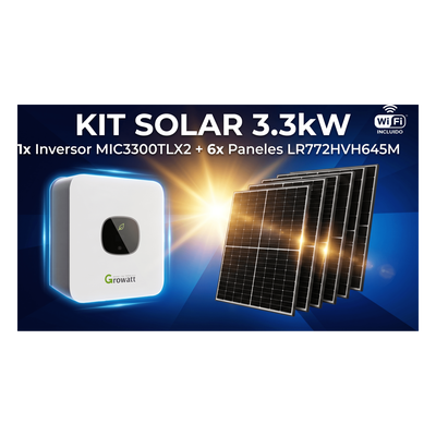 Kit Solar Interconexion  / 3kW  220Vca / Inversor GROWATT/ Montaje Incluido  