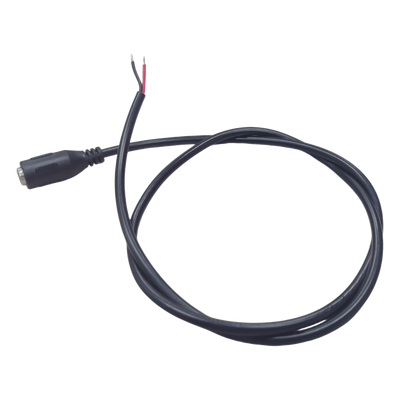 Cable con Conector Macho (Pigtail) / Forro Negro | Alimentación para Vcc con Puntas Libres | Polarizado | Largo 22 cm (8.66 Pulgadas) | Calibre 22AWG.