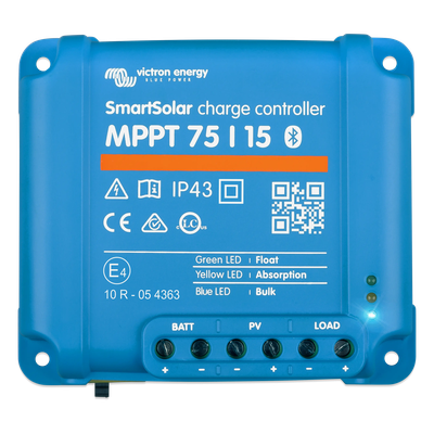 SmartSolar MPPT 75/15 / Controlador de Carga Solar MPPT 15A / 12/24 Vcc en baterías / IP43