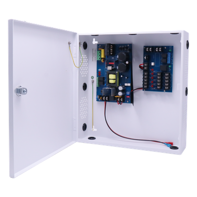 Fuente de Poder para Control de Acceso AL600FC / 6A Total / 5 Salidas Clase 2 PTC Auto-reiniciables / 12-24 VDC Selectable / Entrada 115 VAC / Respaldo Batería 40 AH / Supervisión FACP / Fail-Safe y Fail-Secure