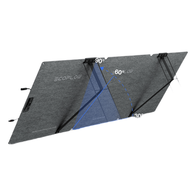 Módulo Solar Bifacial, Portátil y Flexible de 160W Recomendado para Estaciones Portátiles EcoFlow / Ajuste de Ángulo / Carga Eficiente / Incluye Cable XT60 a MC4