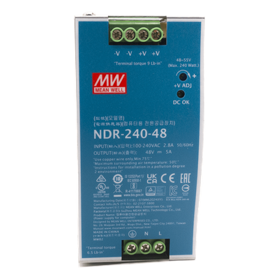 Fuente de Poder Industrial / 240 Watts / Salida 48 VCD / 5 Amp / Montaje Riel Din