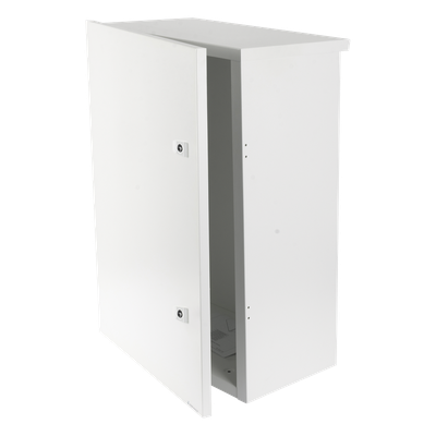 Gabinete para instalación de 2 Baterías PL110D12, Fabricado en Lámina Galvanizada, Accesorios para piso o poste (No incluidos)