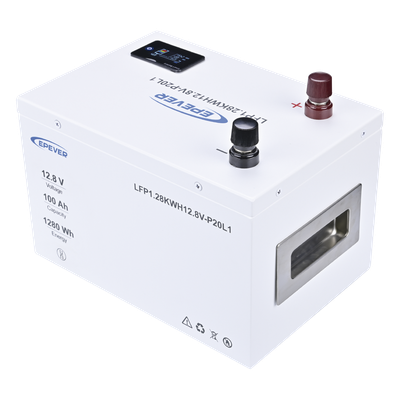Batería de Litio LiFePO4 12.8Vcc, 100Ah, 1.28KwH, Pantalla LCD para Monitoreo Local, Carcasa Metálica