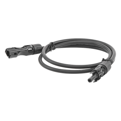 Cable Fotovoltaico 1 m, Negro, Calibre 10 AWG con Terminales MC4 en Ambos Extremos