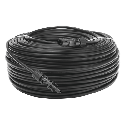 Cable Fotovoltaico 100 m, Negro, Calibre 10 AWG con Terminales MC4 en Ambos Extremos