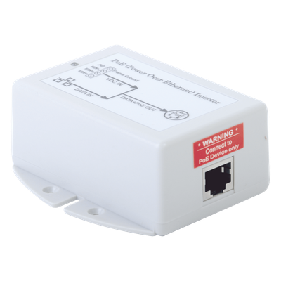 Inyector POE para Aplicación Solar, Entrada 9-36 Vcc, Salida Pasivo en 24 Vcc 10/100/1000 Mbps, Hasta 19 Watts