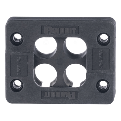 Pasacables de 4 Orificios de Marco Rectangular de 1.81" X 1.42", IP54,  para Cables Terminados, color Negro