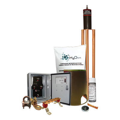 Kit de tierra Física Modelo TG45K con Electrodo Magnetoactivo 50 x 11.5 cm, Capacidad Max: 45 AMP