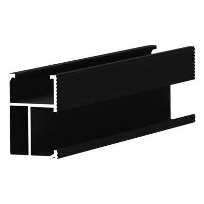 Riel 8 con anodizado negro para montaje de módulos fotovoltaicos de aluminio anodizado de 2700mm.