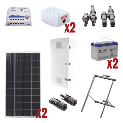Kit Solar de 28 W con PoE Pasivo 24 Vcc para 2 Radios de Ubiquiti airMAX, Cambium ePMP