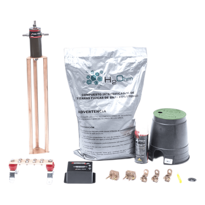 Kit de Tierra Física con Electrodo Magnetoactivo de 45 AMP Y Supresor de Picos SOHO
