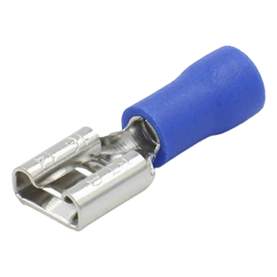 Terminal tipo hembra aislada 0.250 / 16 - 14 AWG / Azúl / Para baterías con terminal F1 / Paquete de 25 piezas.