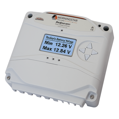 Controlador de Carga Solar MPPT ProStar 25 A / Pantalla LCD / Tecnología TrakStar 99% / 12V y 24V / Hasta 1100 W / MeterBus