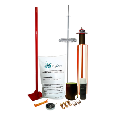 Kit de Pararrayo Dipolo con Electrodo y Accesorios de Instalación para Techo.