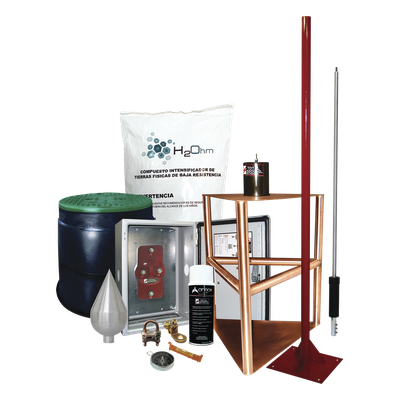 Kit Pararrayo con Accesorios para Protección de Diámetro de 200m.