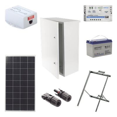 Kit Solar de 14 W con PoE Pasivo 24 Vcc para un radio de Ubiquiti airMAX o Cambium ePMP