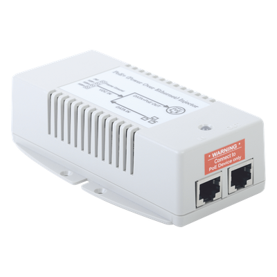 Inyector POE Para Aplicación Solar, Entrada 10-15 Vcc, Salida en 56 Vcc, 802.3 af/at, 10/100/1000 Mbps, Hasta 35 Watts