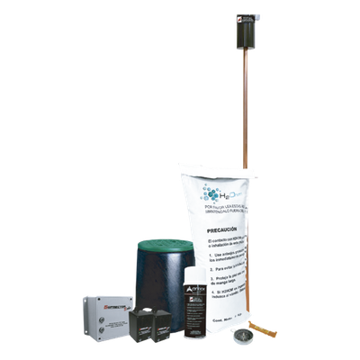 Kit de tierra física (VARIGROUND) con supresor de pico (SOHO) y accesorios de instalación.,