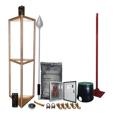 Kit Pararrayo con Accesorios para Protección de Diámetro de 300m.