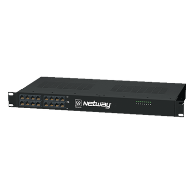 Midspan de 8 puertos, montaje en rack de 19". Ofrece alimentación PoE a los dispositivos alcanzando distancias de hasta 600m.