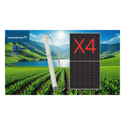 Kit De Bombeo Solar/ Bomba 1.4Kw / 4 Módulos Solares 610w