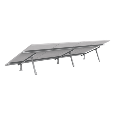 Kit Montaje de aluminio para techo o piso de concreto,  de alta resistencia y rápida instalación,  arreglo 1x4 módulos fotovoltáicos de 40mm de espesor