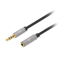 CABLE AUDIO ESTEREO, MANHATTAN, 356046, 3.5MM EXTEN. M-H 3.0M NEGRO/ALUMINIO PLATEADO