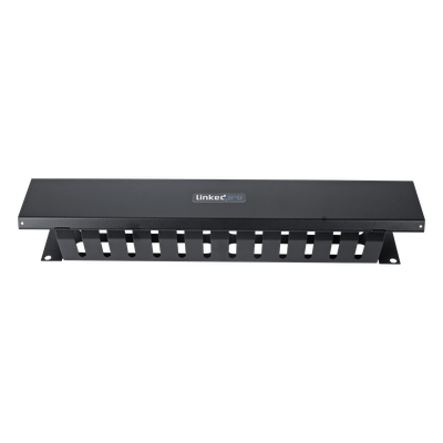 Organizador de Cables Horizontal de 2U para Rack de 19" con Cubierta Metálica