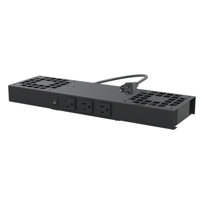 Kit de 2 Ventiladores (12 x 12 cm) con 3 Tomas de Corriente 110 Vca/50 Hz con Clavija