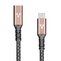 CABLE EXTENSIÓN, TIPO C HEMBRA  A TIPO C MACHO  /  VORAGO /   CAB-127 /  1 METRO   /  100W   /   NEGRO