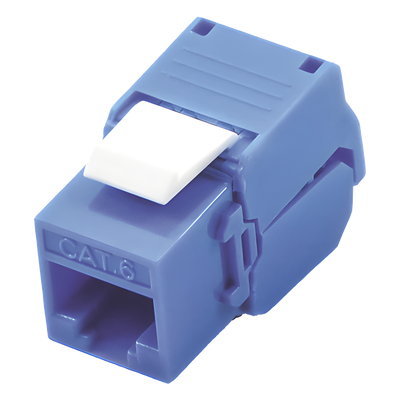 Módulo Jack Keystone Cat6 (Toolless), con Terminación en Ángulo 180 Grados Color Azul, Compatible con Faceplate y Patchpanel Linkedpro
