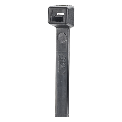 Cincho de Nylon 6.6 StrongHold™,  200mm  largo x 2.5mm ancho, Color Negro, Exterior Resistente a Rayos UV, Paquete de 100pz