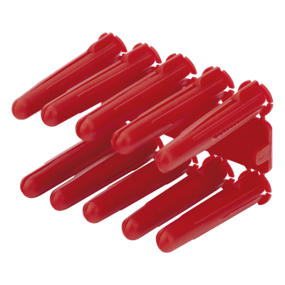 Taquete de 1/4  plástico paquete de 100 piezas para fijar objetos con tornillo en muros y techos de concreto o superficies sólidas, compatible con tornillo TH10X de 10 x 1 1/2"  (1103-03100) 