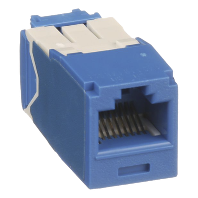 Conector Jack RJ45 Estilo TG, Mini-Com, Categoría 6A, de 8 Posiciones y 8 Cables, Color Azul