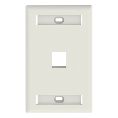 Placa de Pared Vertical, Salida Para 1 Puerto Keystone, Con Espacios Para Etiquetas, Color Blanco