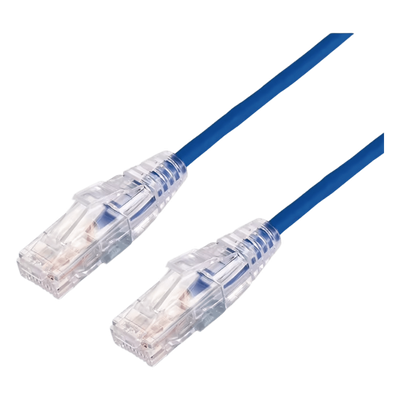 Cable de Parcheo Slim UTP Cat6A - 2 Metros (6.56 Pies) Azul, Diámetro Reducido (28 AWG)