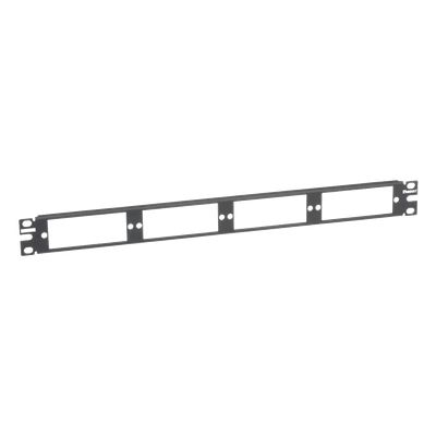 Patch Panel de Fibra Óptica, Para 4 Placas Acopladoras FAP o FMP, Color Negro, 1UR